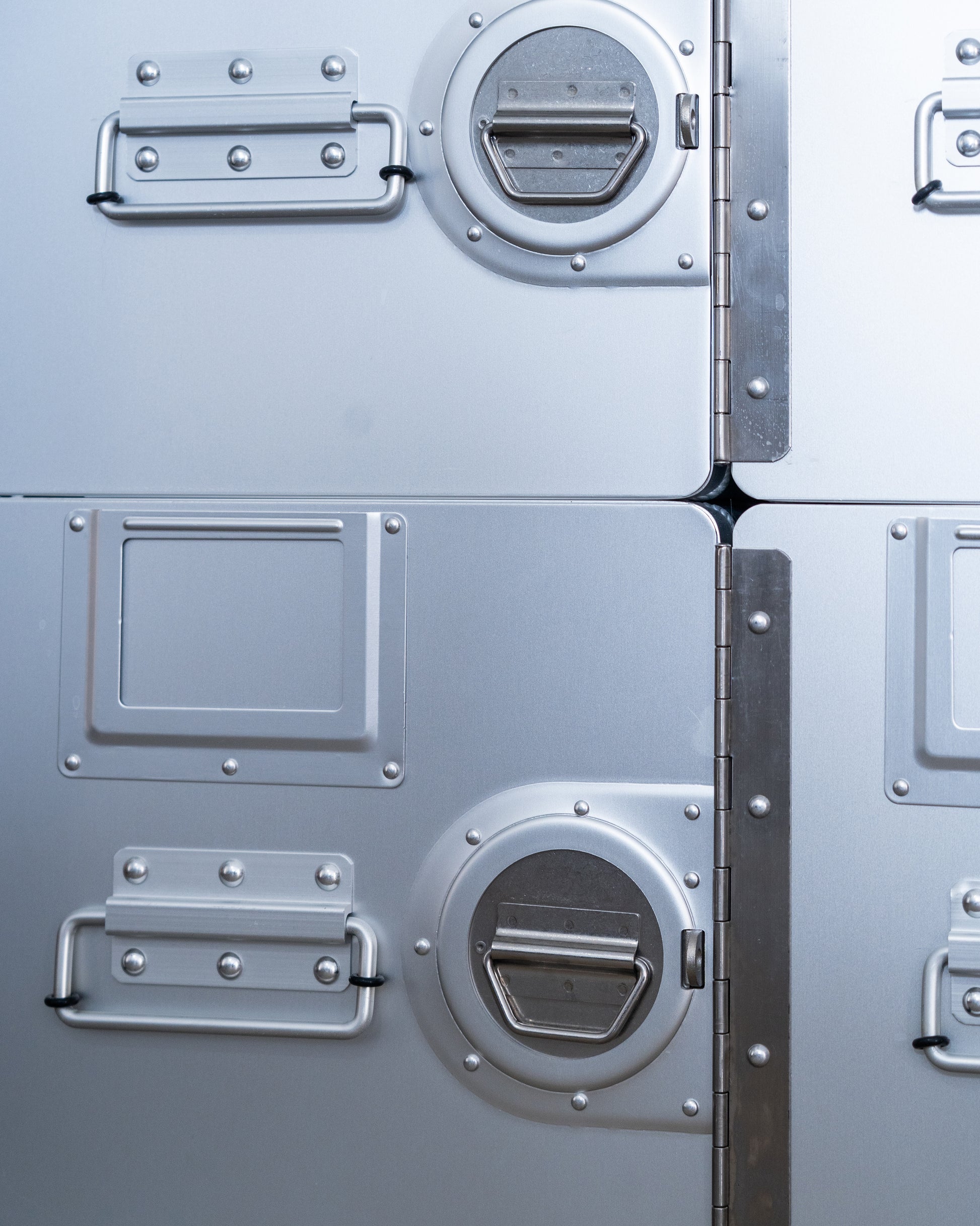 Concord Aero Cabinet Standard, luxury aluminum cabinet with aviation-inspired design. Compact storage for high-end homes, executive offices, and luxury home decor.