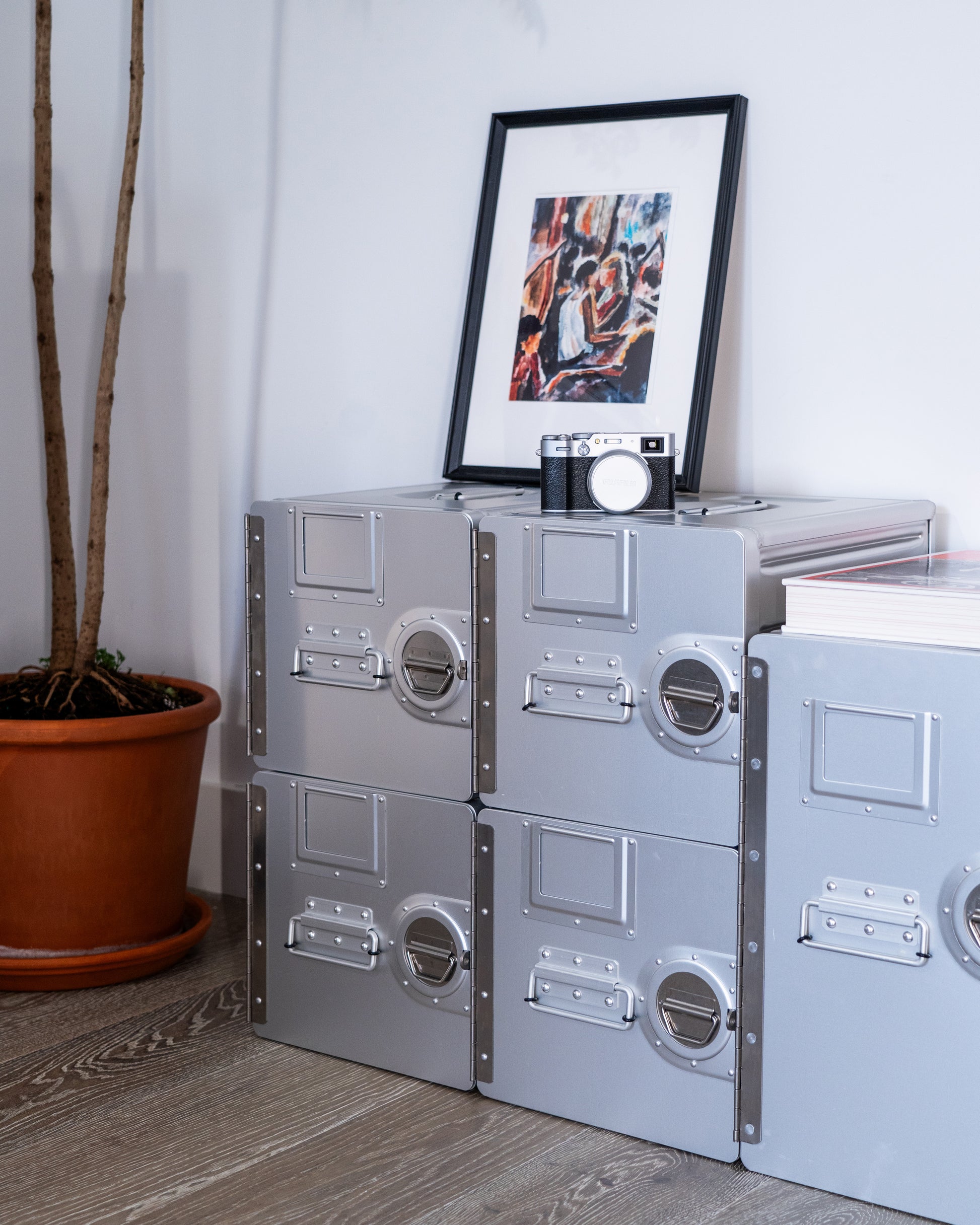 Concord Aero Cabinet Standard, luxury aluminum cabinet with aviation-inspired design. Compact storage for high-end homes, executive offices, and luxury home decor.